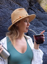 Casey Performs An Outdoor Striptease At A Rustic Venue Showcasing Her Painted Nails - Photo 01