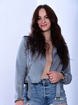 Alisa Fokina Entices With A Riveting Striptease Down The Stairs In Alluring Denim And Heels - Photo 00