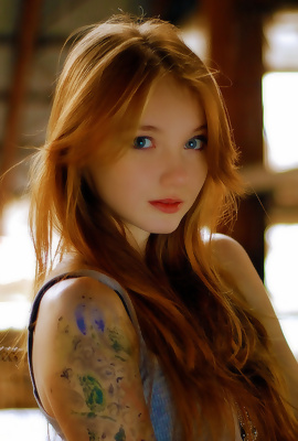 Sexy colorful tattoos covering sexy teen bodies