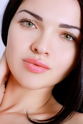 Lilian Aura - Black haired teen beauty in sexy lingerie at her house