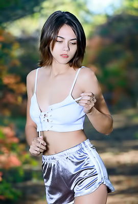 Busty Teen Dzhili Gets Horny In Forest