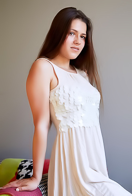 Serina Gomez Strokes Her Puffy Nipples And Parts Her Soft Thighs