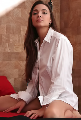 Santa Exposing Lovely Uptilted Breasts With Wonderfully Stiff