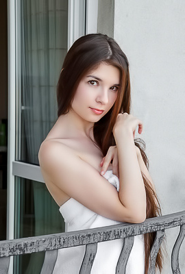 Donita Teases With Long Brunette Hair And Hairy Pussy In A Steamy Shower Striptease