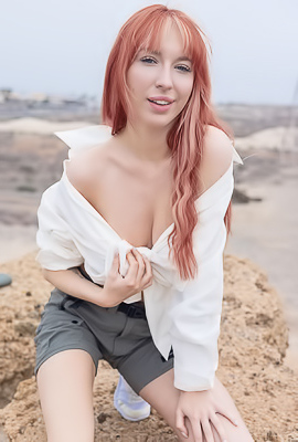 Lilly Mays Teases In The Outdoors With Long Hair And Sneakers On Display