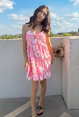 Krystal Strips Out Of A Pink Sundress And Fucks Herself With A Toy