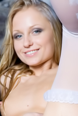 Gerra A Teases Solo In Wet Skin Stockings On A Rainy Bedroom Evening