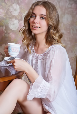 Dina Divine Flirts With Sheer Nightie And Spread Legs Striptease