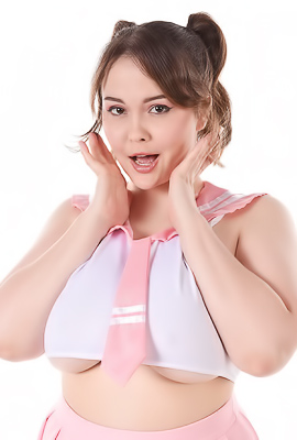 Peachy Alice teases in kawaii schoolgirl outfit, baring big boobs and tattoos