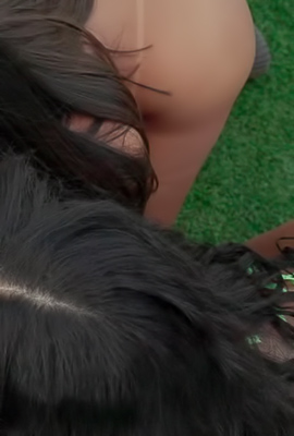 Kona Jade Flirts As She Straddles Lucy In Sunlit Backyard