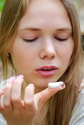 Luises Juicy Lips Part As She Whimpers, Dildo In Grip, Ready To Explore