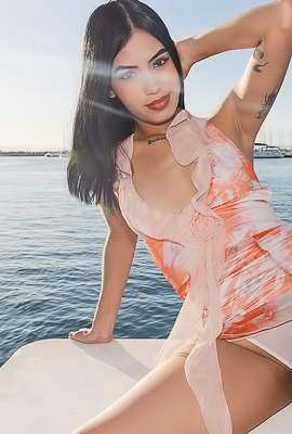 Sofia Teases in a Swimsuit on Marinas Dock, Showing Wet Confidence