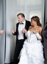 Vicky Menage pregnant surprise turns groom into eager bride rider - Photo 18
